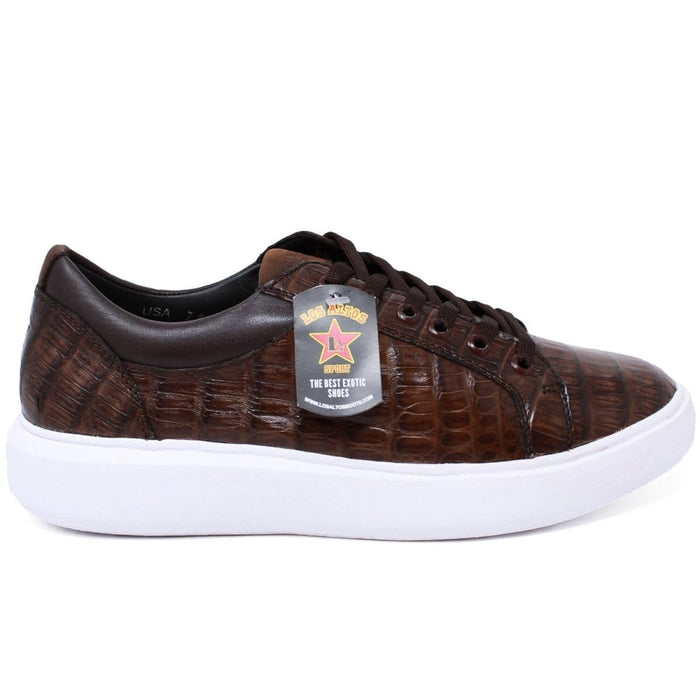 Men's Genuine Full Caiman Belly Skin Sneakers - Brown LAB-ZSM028207