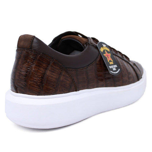 Men's Genuine Full Caiman Belly Skin Sneakers - Black LAB-ZSM0282