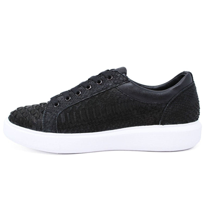 Men's Genuine Full Python Skin Sneakers - Black LAB-ZSM025705