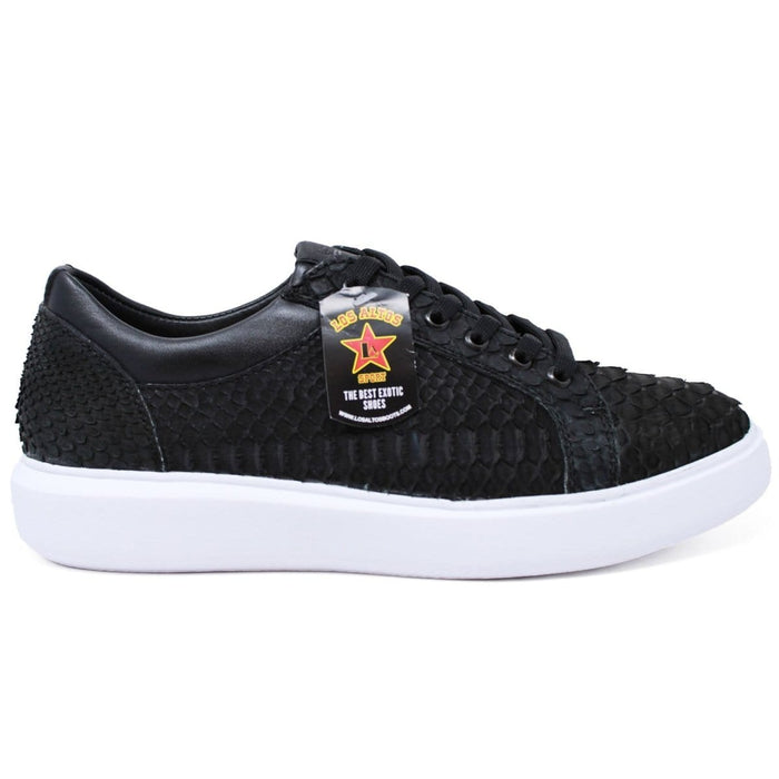 Men's Genuine Full Python Skin Sneakers - Black LAB-ZSM025705
