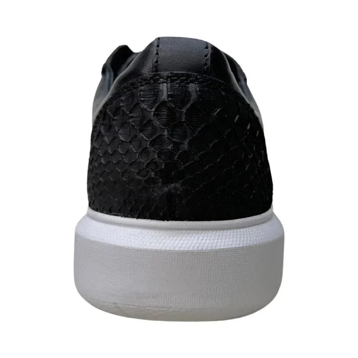 Men's Genuine Full Python Skin Sneakers - Black LAB-ZSM025705