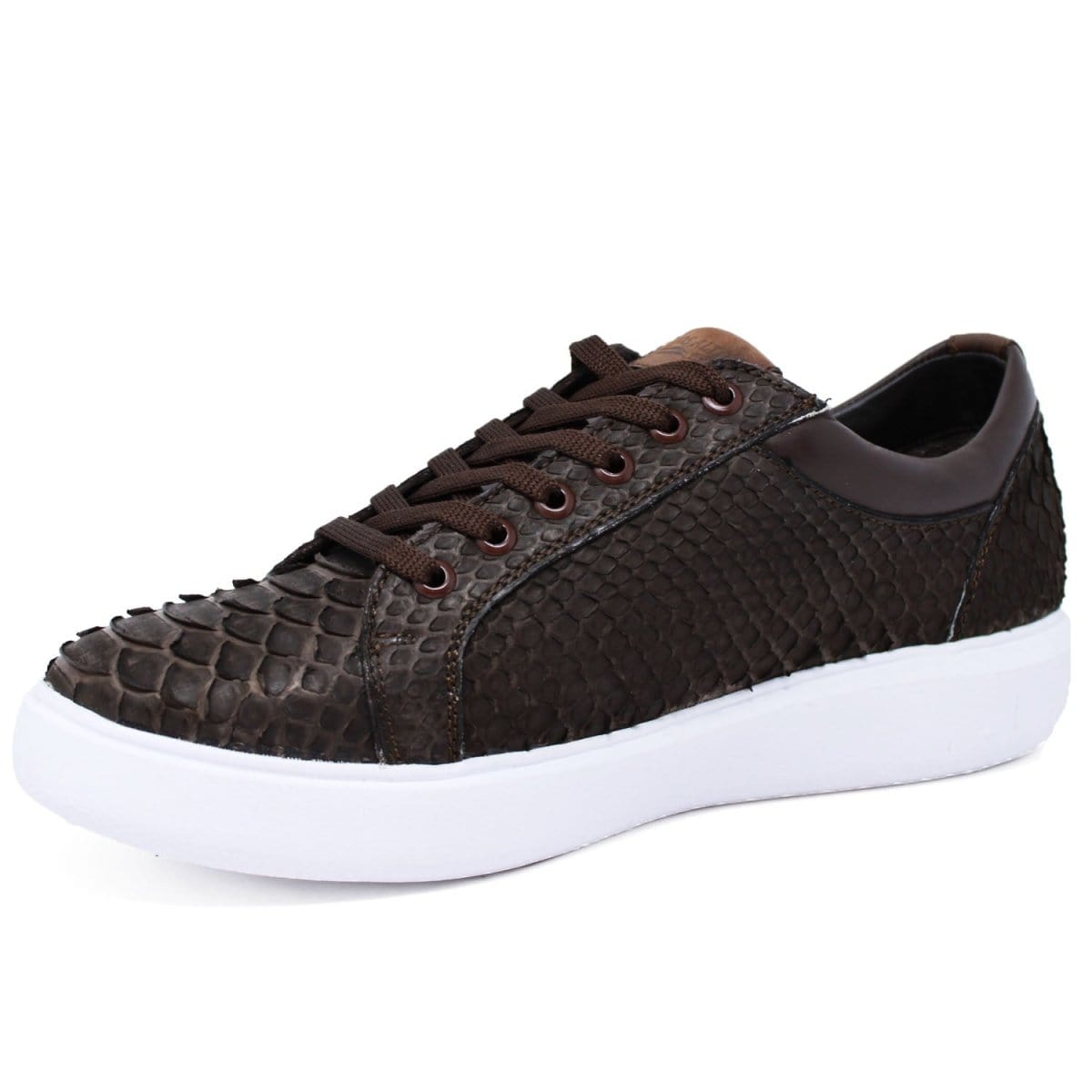Men's Genuine Full Python Skin Sneakers - Brown LAB-ZSM025707 - 6