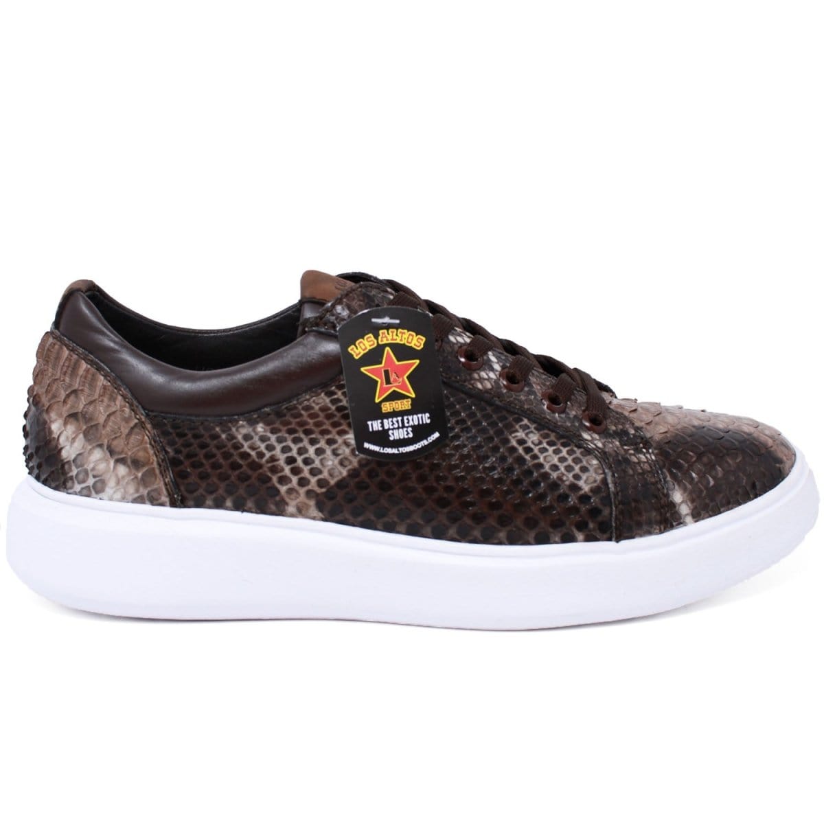Men's Genuine Full Python Skin Sneakers - Rustic Brown LAB-ZSM025785 - 6