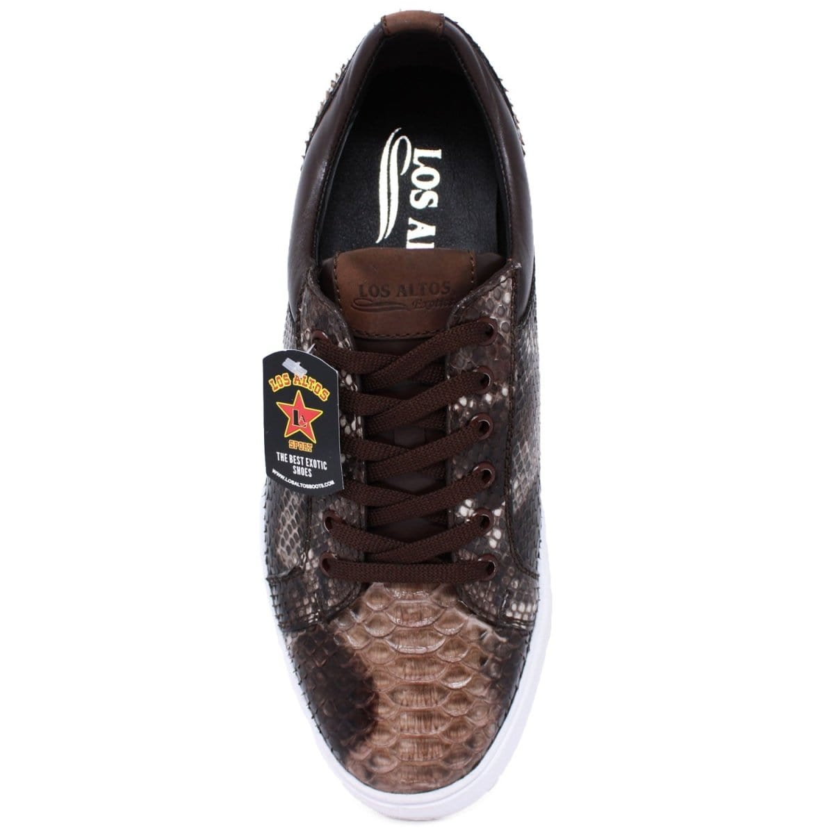 Men's Genuine Full Python Skin Sneakers - Rustic Brown LAB-ZSM025785 - 6