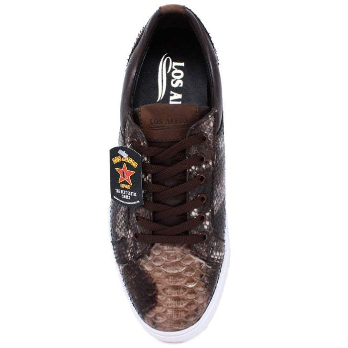 Men's Genuine Full Python Skin Sneakers - Rustic Brown LAB-ZSM025785