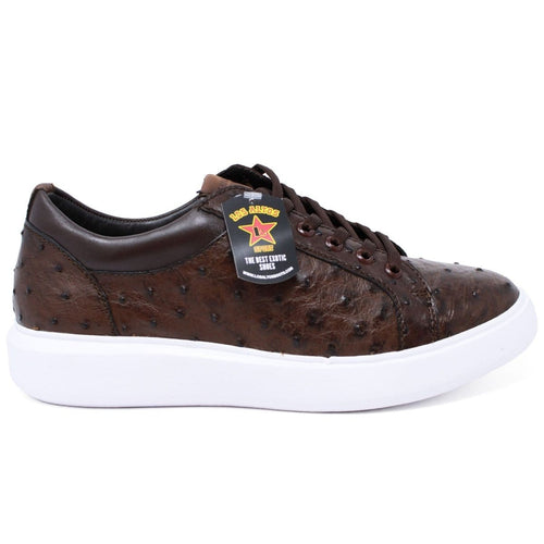 Men's Genuine Full Quill Ostrich Leather Sneakers - Brown LAB-ZSM020307