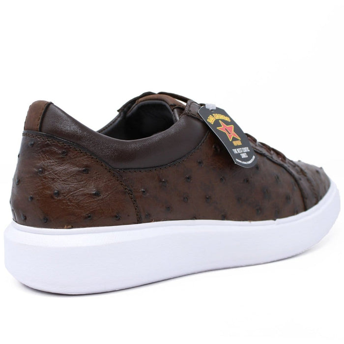 Men's Genuine Full Quill Ostrich Leather Sneakers - Brown LAB-ZSM020307