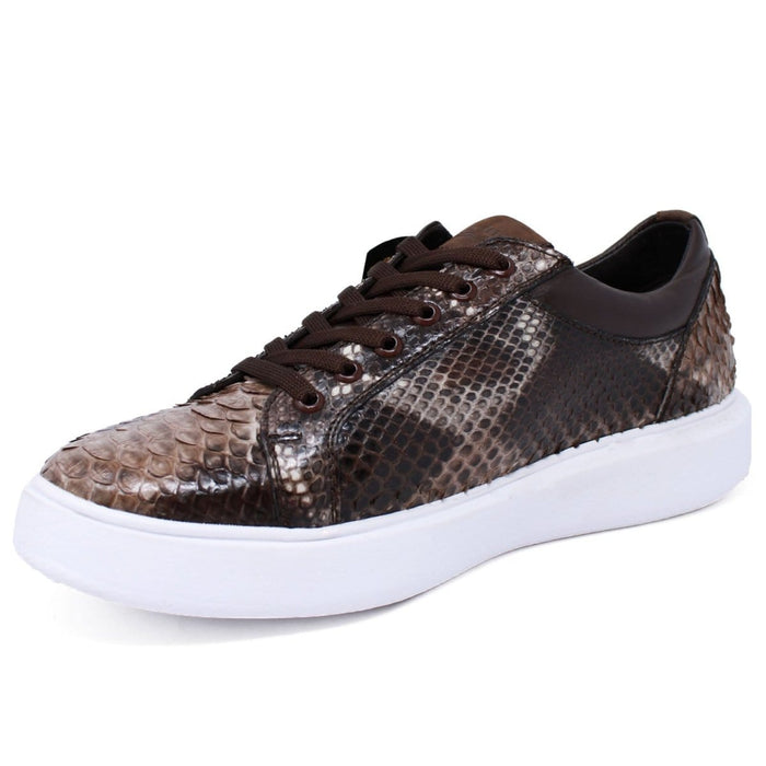 Los Altos Boots Shoes Rustic Brown / 6 Men's Genuine Full Python Skin Sneakers - Rustic Brown LAB-ZSM025785