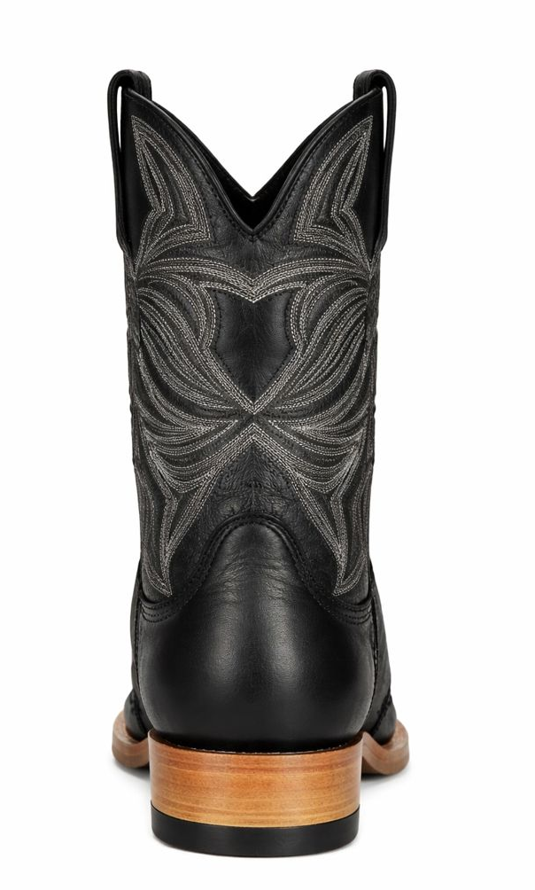 Los Altos Boots Single Stone Stingray and Deer Black-New Designer Collection - 6.5 Standard / D / Medium