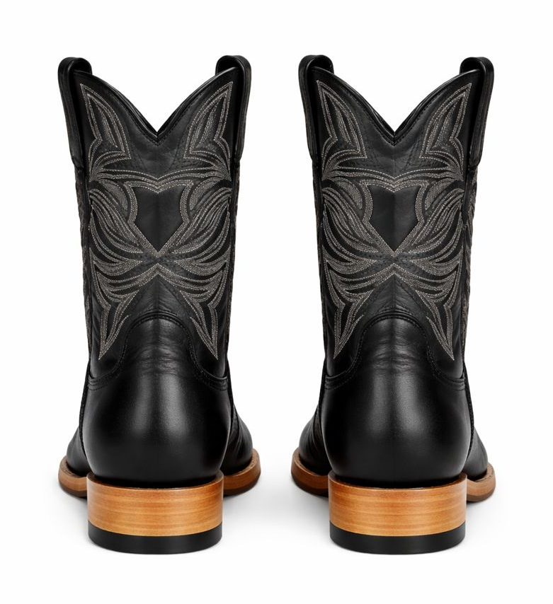 Los Altos Boots Single Stone Stingray and Deer Black-New Designer Collection - 6.5 Standard / D / Medium