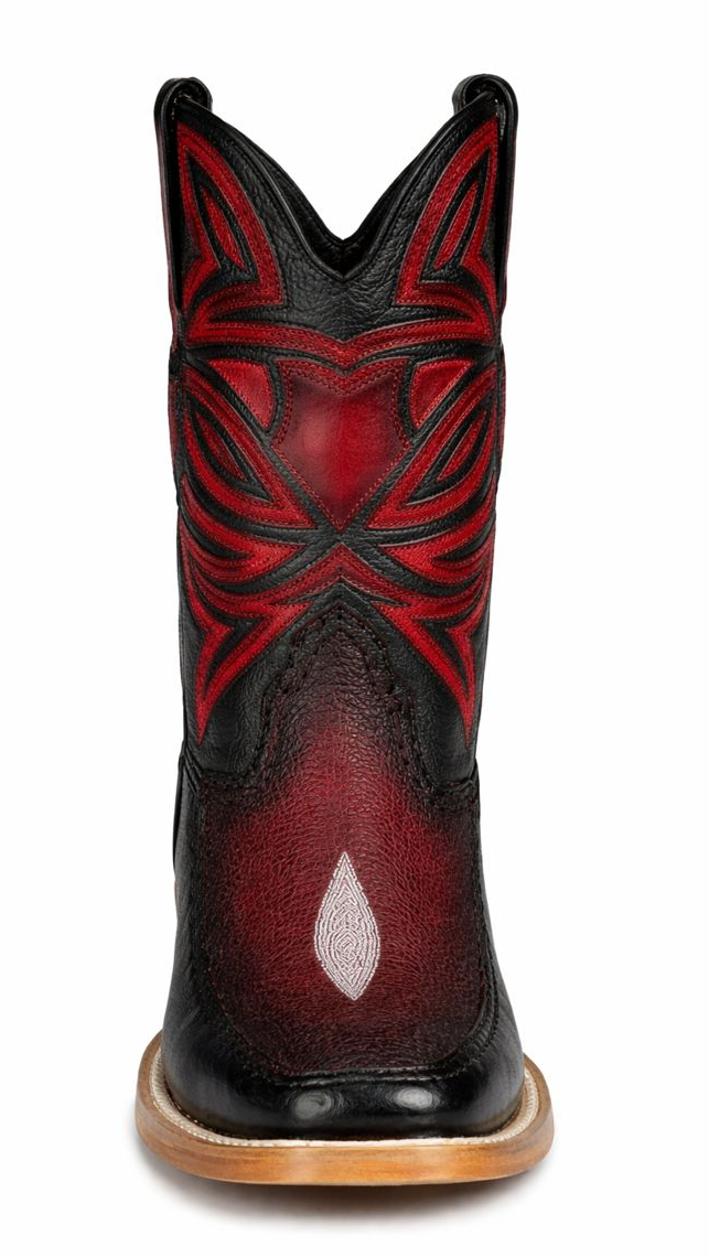 Los Altos Boots Single Stone Stingray and Deer Faded Burgundy-New Designer Collection