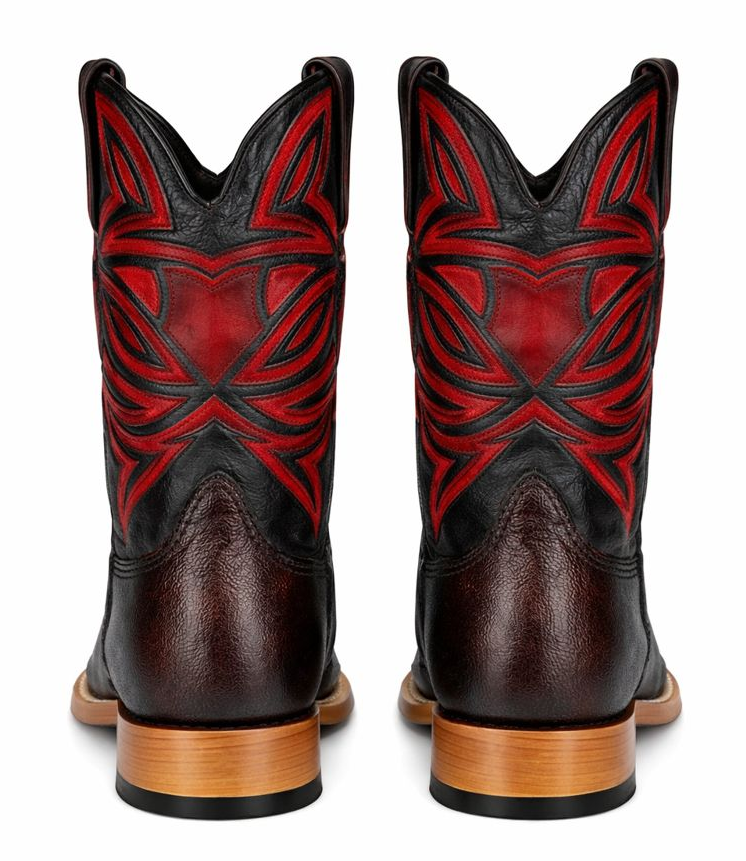 Los Altos Boots Single Stone Stingray and Deer Faded Burgundy-New Designer Collection - 6.0 Standard / D / Medium