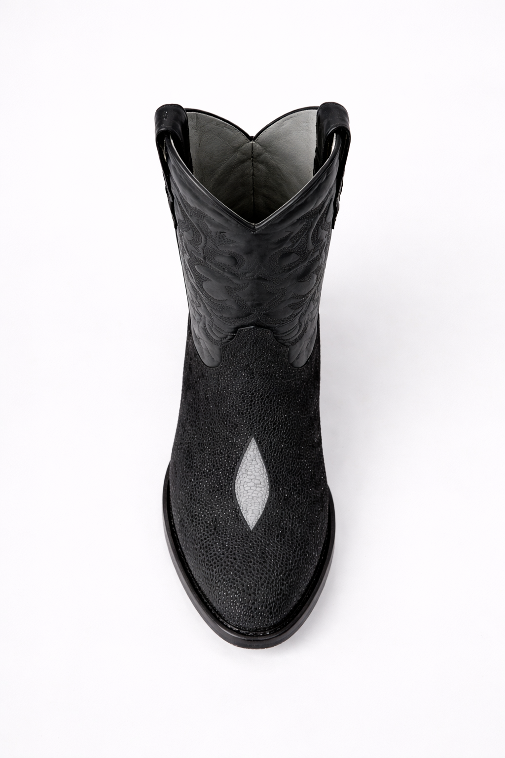 Los Altos Boots Single Stone Stingray R-Toe Black Cowboy Botas de mantarraya - Mantarraya boots-New Designer Collection - US 8.0 Standard/D/ Medium / Eu:41-42