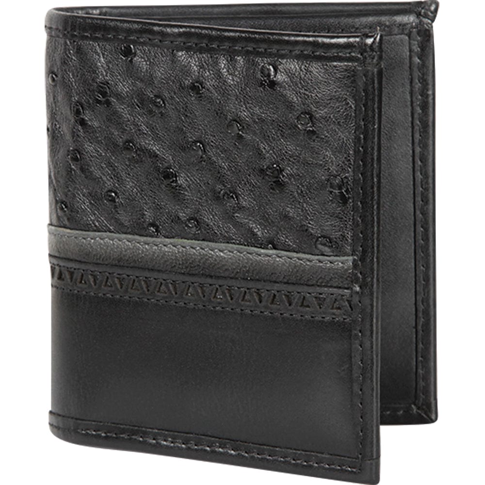 Los Altos Ostrich Skin Wallet CA60305 - Black