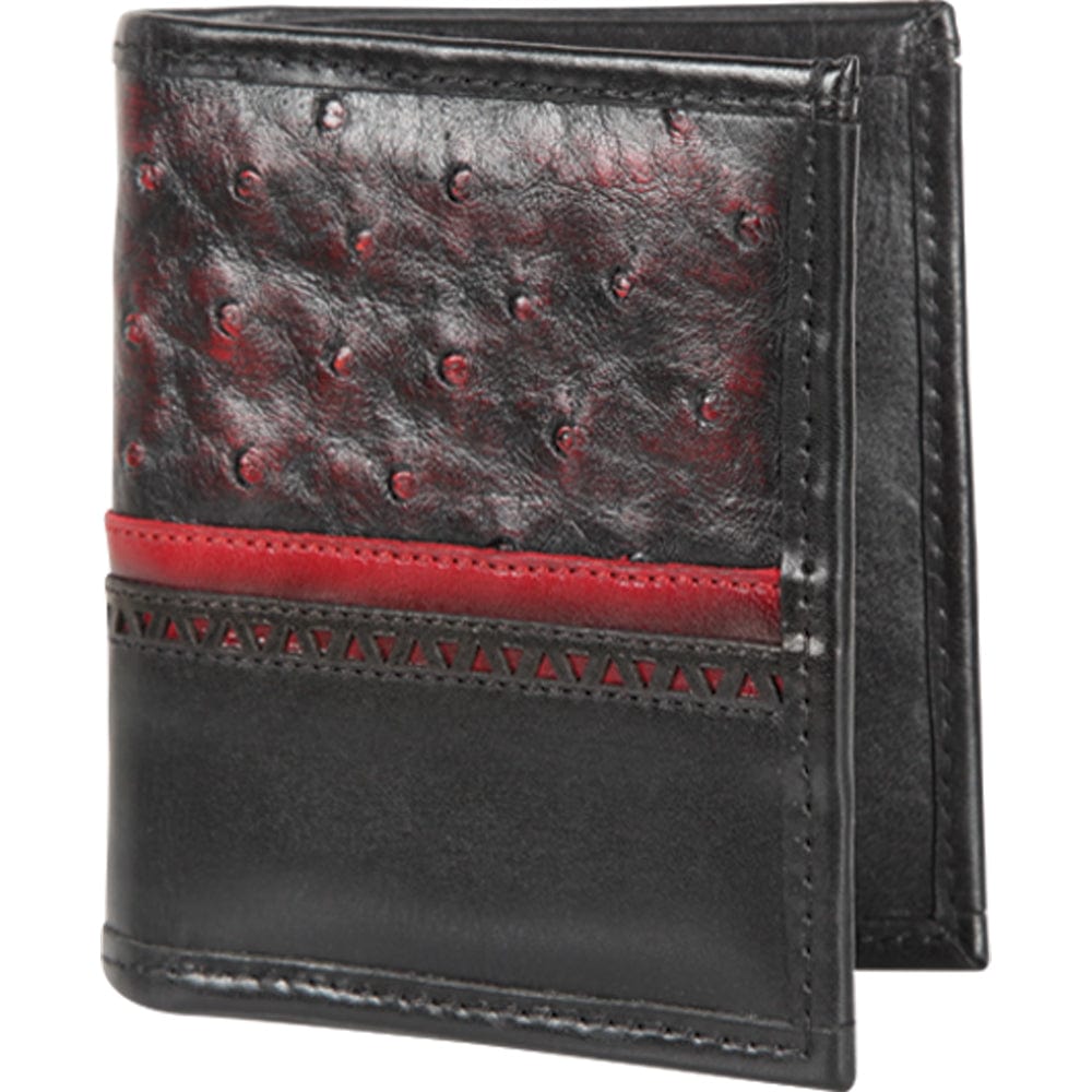 Los Altos Ostrich Skin Wallet CA60318 - Black Cherry