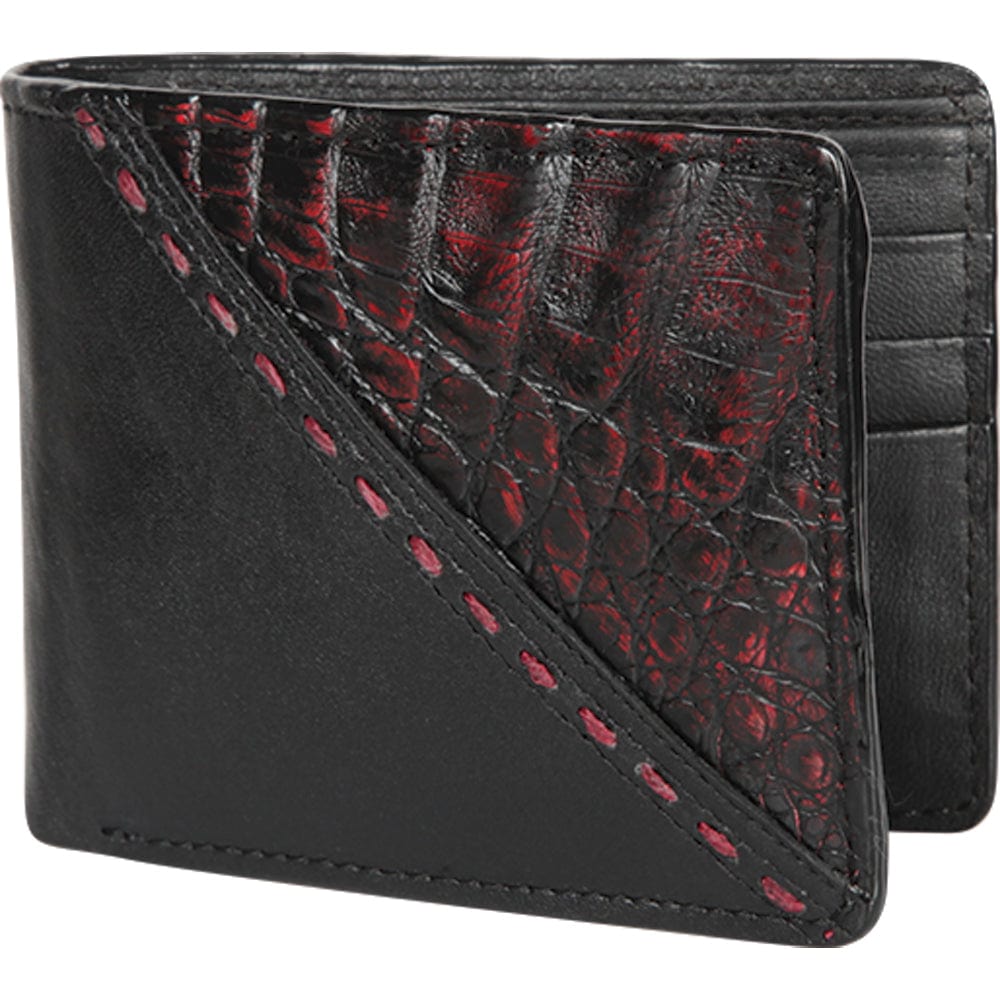 Los Altos Caiman Skin Wallet CA58218 - Black Cherry