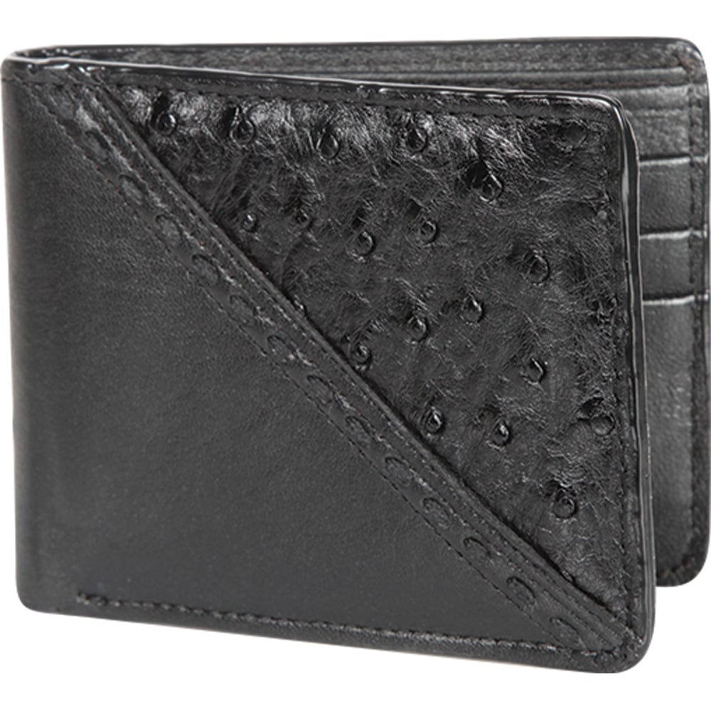 Los Altos Ostrich Skin Wallet CA50305 - Black