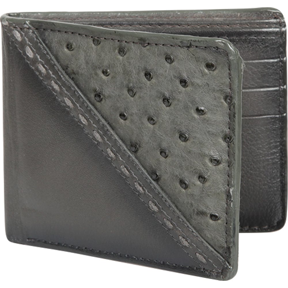 Los Altos Ostrich Skin Wallet CA50338 - Gray