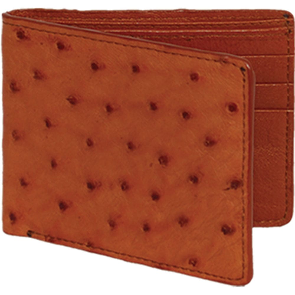 Los Altos Ostrich Skin Wallet CA10303 - Cognac