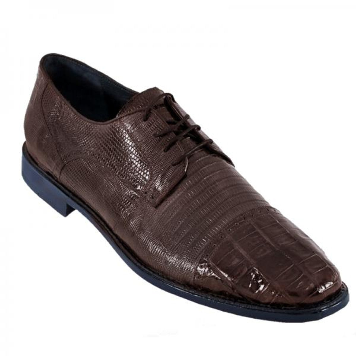 Los Altos Brown  Lizard Crocodile Cap Toe Shoes - 8