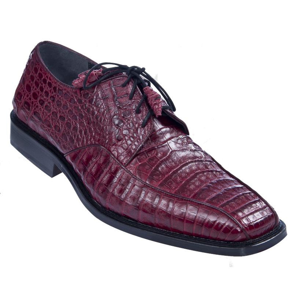 Los Altos Burgundy Crocodile Bike Toe Shoes - 8
