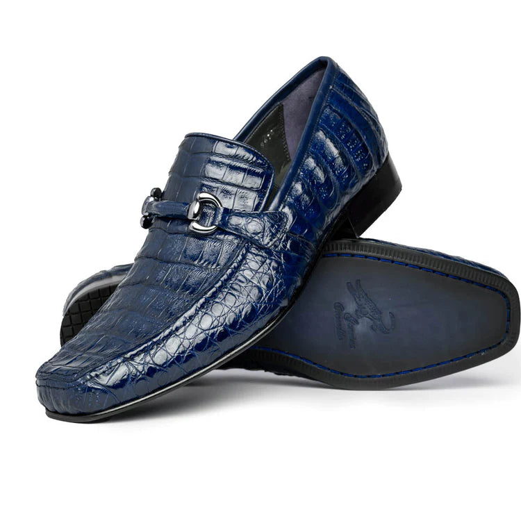 Los Altos Caiman Bit Loafers Navy - 6