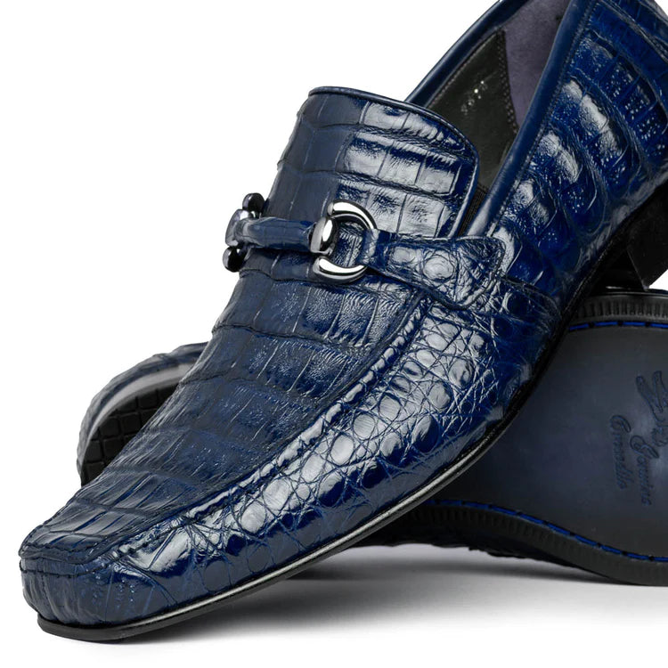 Los Altos Caiman Bit Loafers Navy - 6