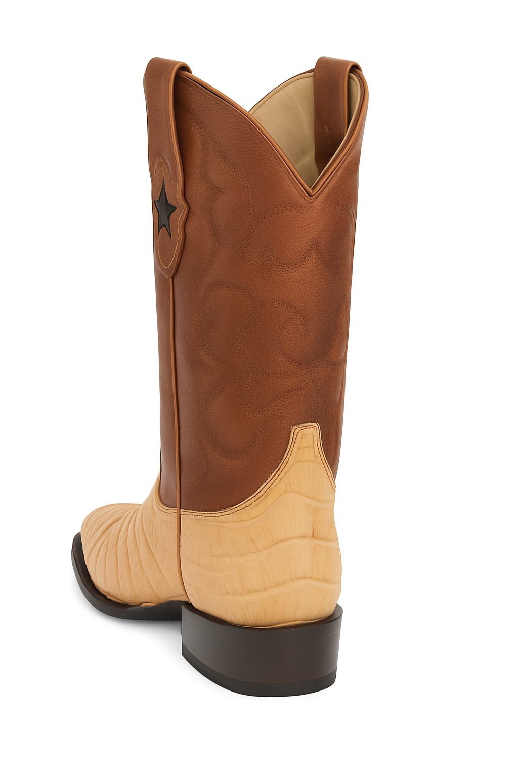 Los Altos Boots Honey Caiman Belly Cognac Cowboy Boots J-Toe - 6.0 Standard / D / Medium