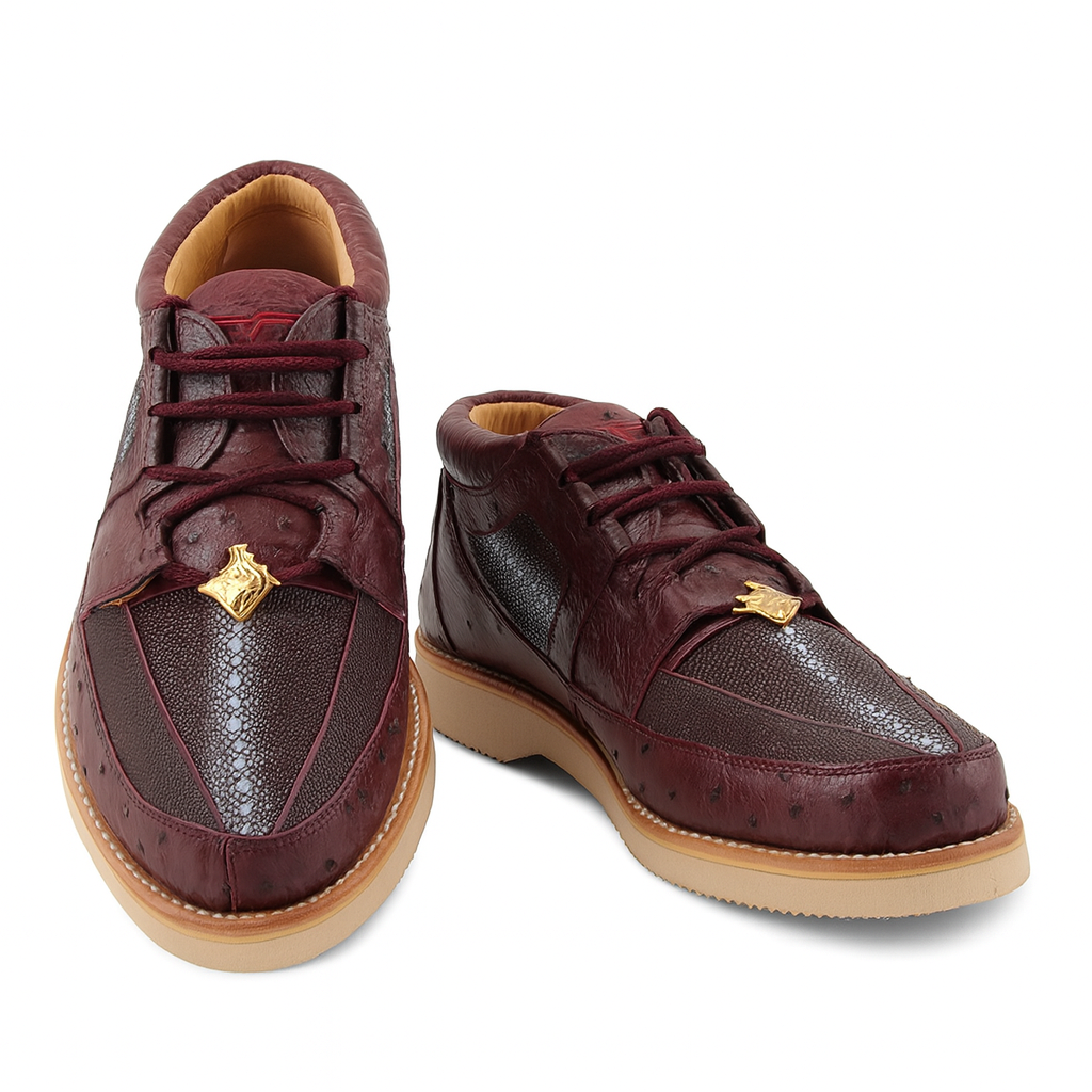 Los Altos Casual Burgundy Genuine Stingray / Ostrich Shoes - 8-M