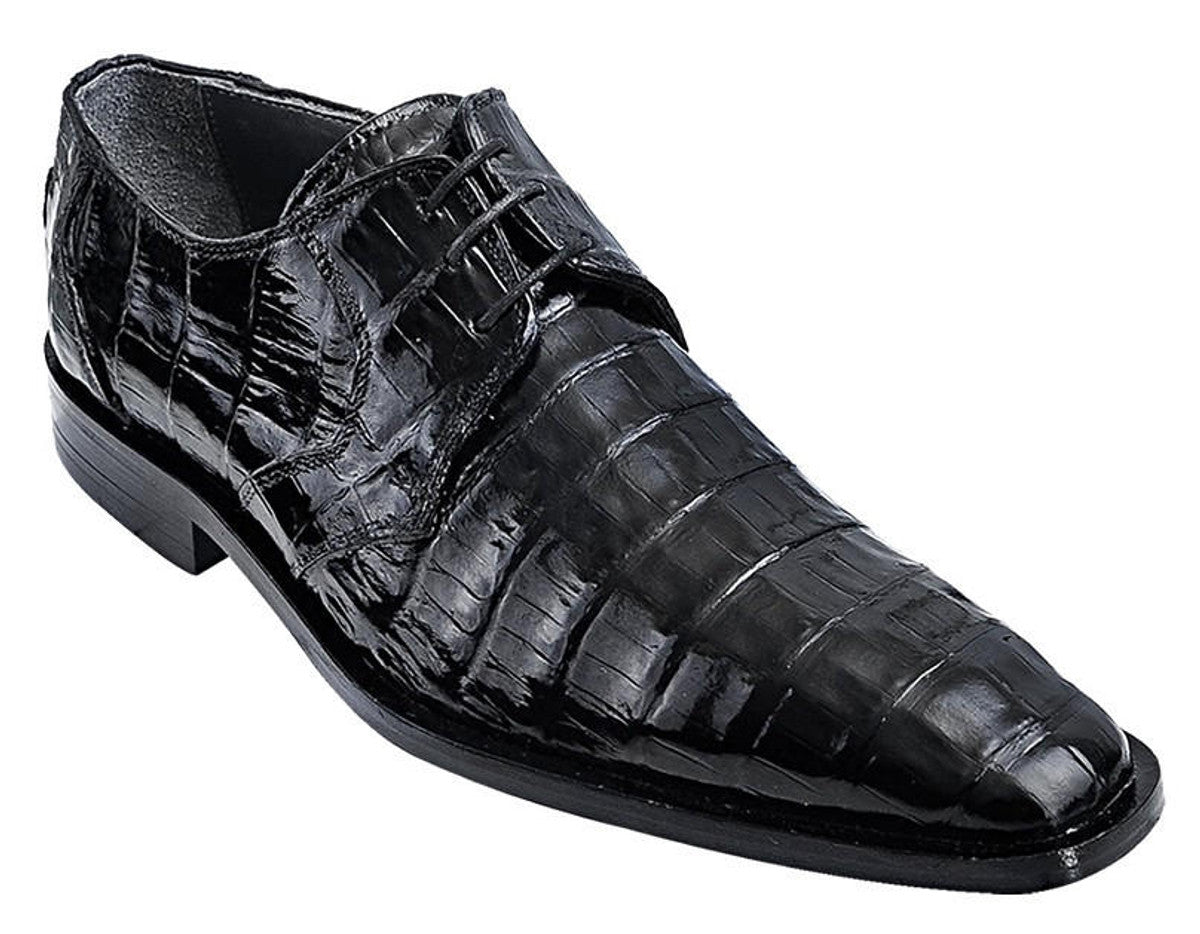 Los Altos Men's Black Crocodile Shoes Italian Toe - 8