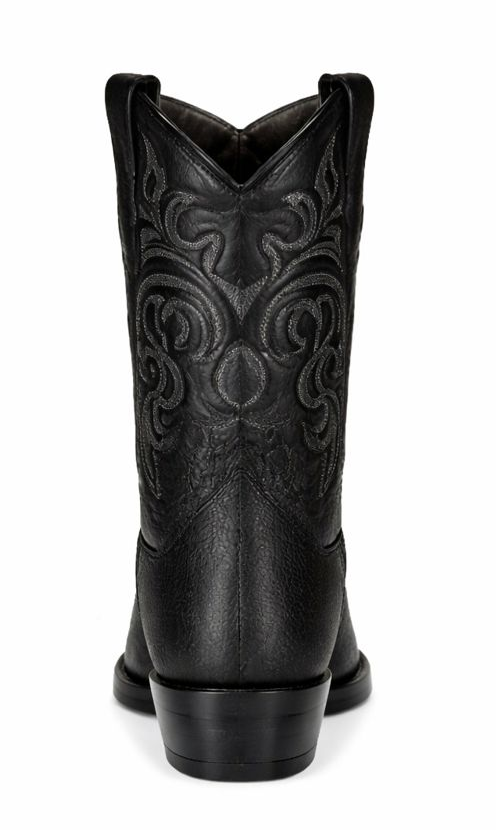 Los Altos Men's Black Exotic Stingray Round Toe Boots-New Designer Collection