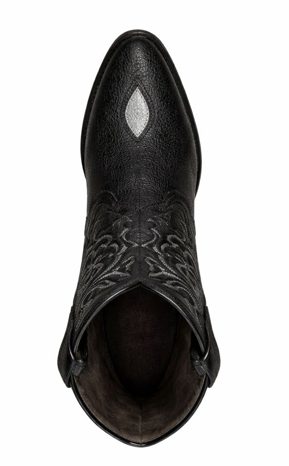 Los Altos Men's Black Exotic Stingray Round Toe Boots-New Designer Collection