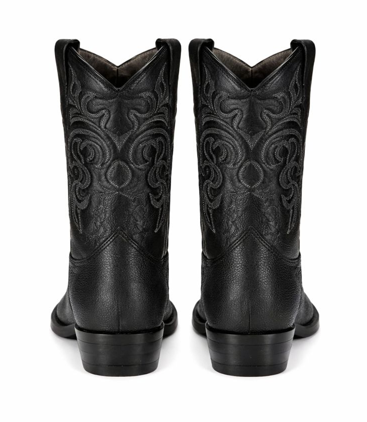 Los Altos Men's Black Exotic Stingray Round Toe Boots-New Designer Collection - 6