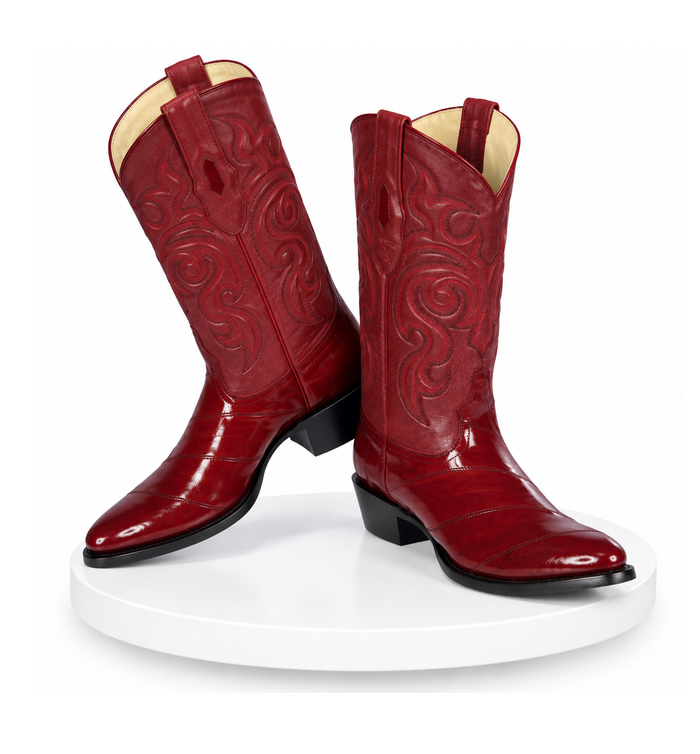 Eel Burgundy R-Toe Boots