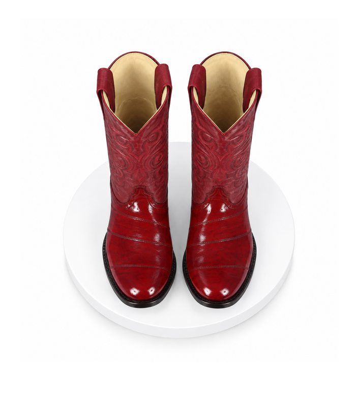 Eel Burgundy R-Toe Boots
