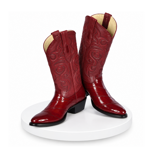Eel Burgundy R-Toe Boots