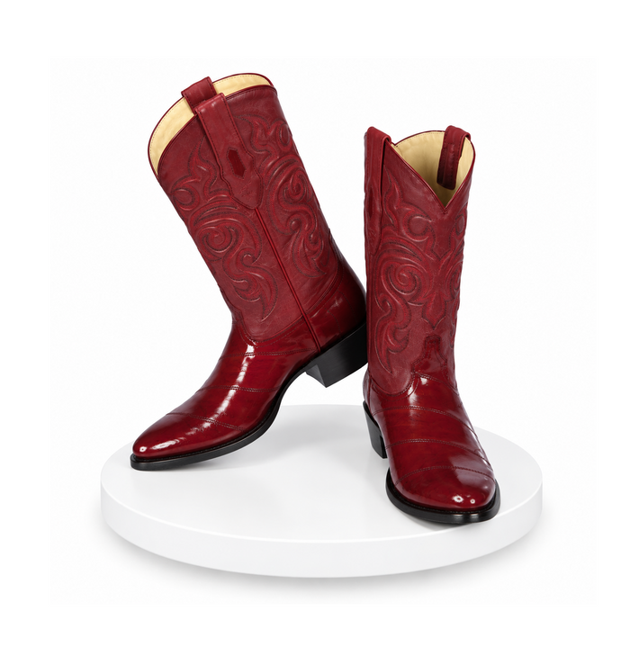 Eel Burgundy R-Toe Boots
