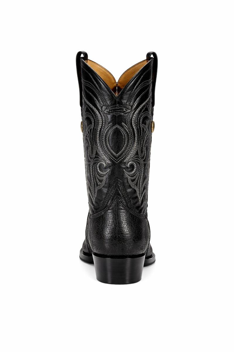 Los Altos Men's Exquisite Black Genuine Single Stone Stingray Boots-New Designer Collection - 6