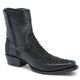 Los Altos Men's Original Python Skin European Toe Short Boots - Black