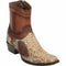 Los Altos Men's Original Python Skin European Toe Short Boots - Oryx