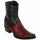 Los Altos Men's Original Smooth Ostrich Skin European Toe Short Boots - Burgundy