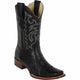 Los Altos Men's Smooth Ostrich Square Toe Boots - Black