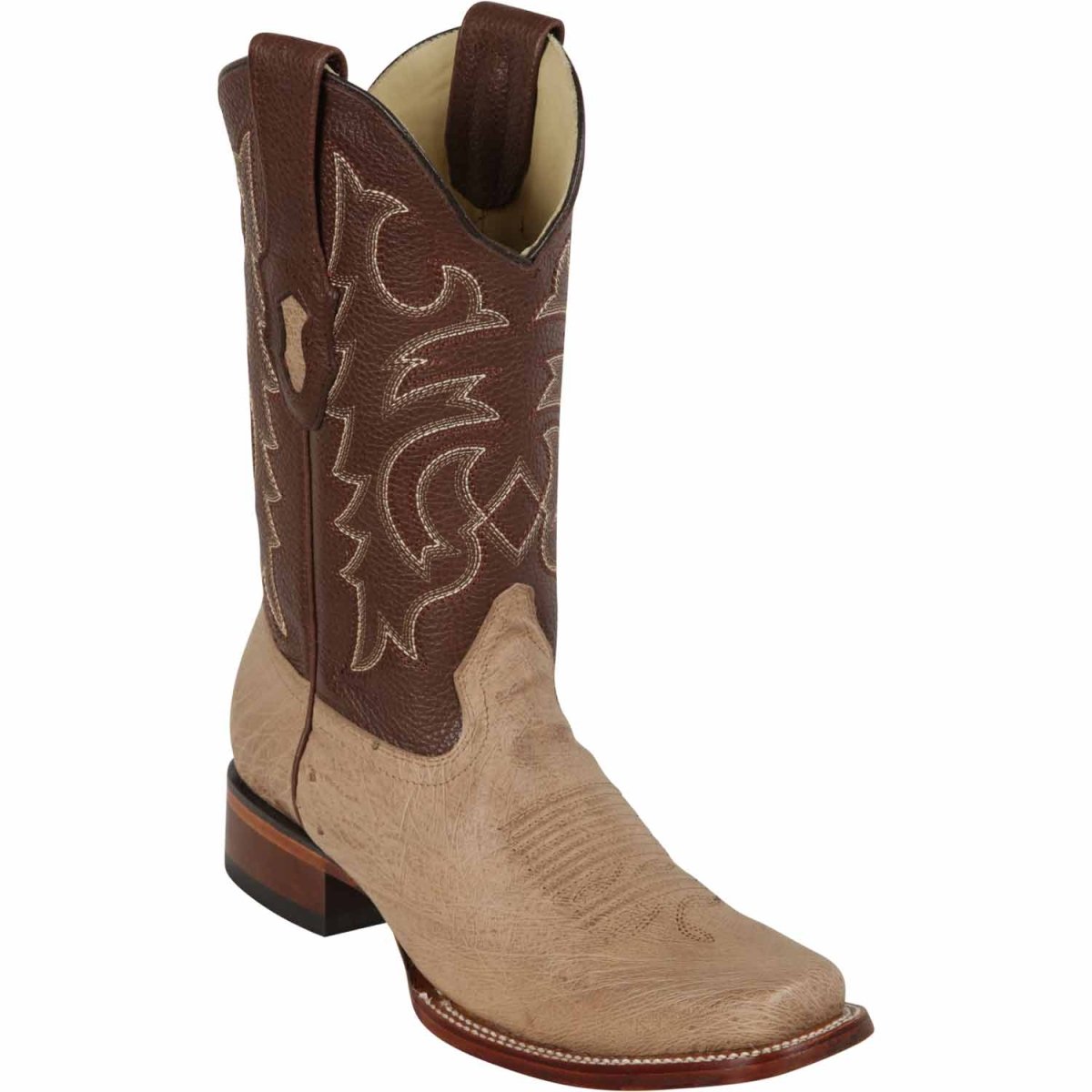 Los Altos Men's Smooth Ostrich Square Toe Boots - Moka 8129772 - 6