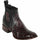 Los Altos Men's Wide Square Toe Ostrich Short Boots - Black Cherry