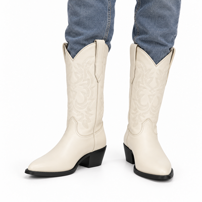 Los Altos Men's Winter white Genuine Elk Leather J Toe Boots