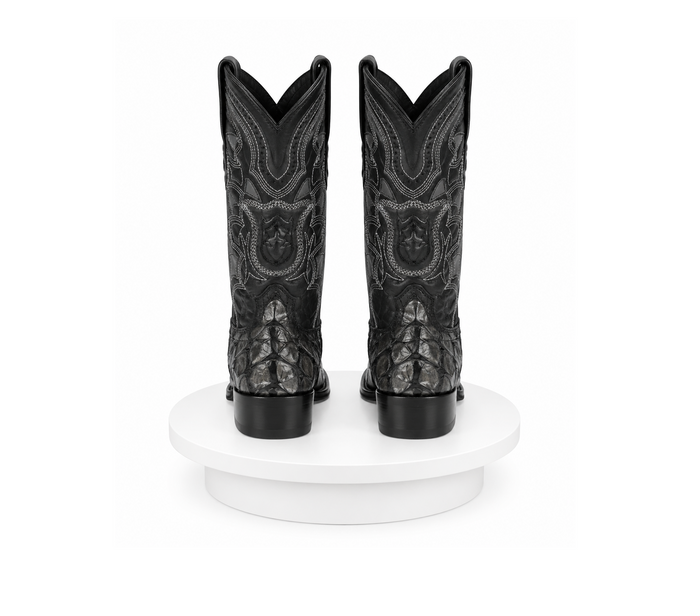 Los Altos Pirarucu Gray & Black European Square Toe Mens Boot