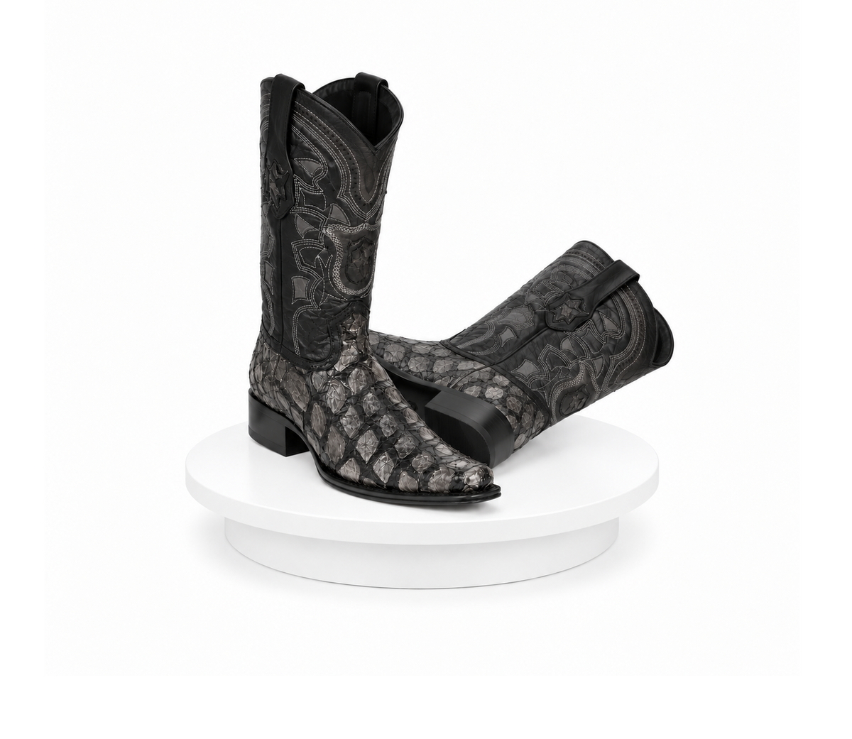 Los Altos Pirarucu Gray & Black European Square Toe Mens Boot
