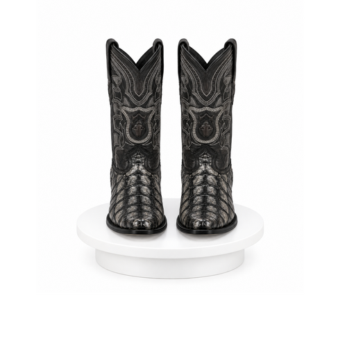 Los Altos Pirarucu Gray & Black European Square Toe Mens Boot