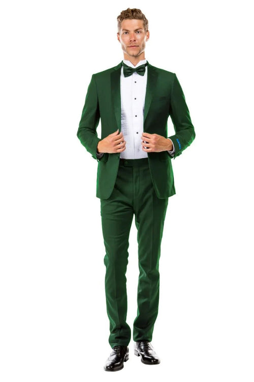 Hunter Green Slim Fit Men's Tuxedo - Two Button for Wedding & Prom 2026
