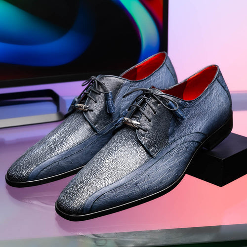 Marco Di Milano Lucca: Navy Leather Dress Shoe